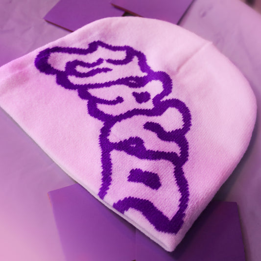 mayo.pxl beanie (purple/white)