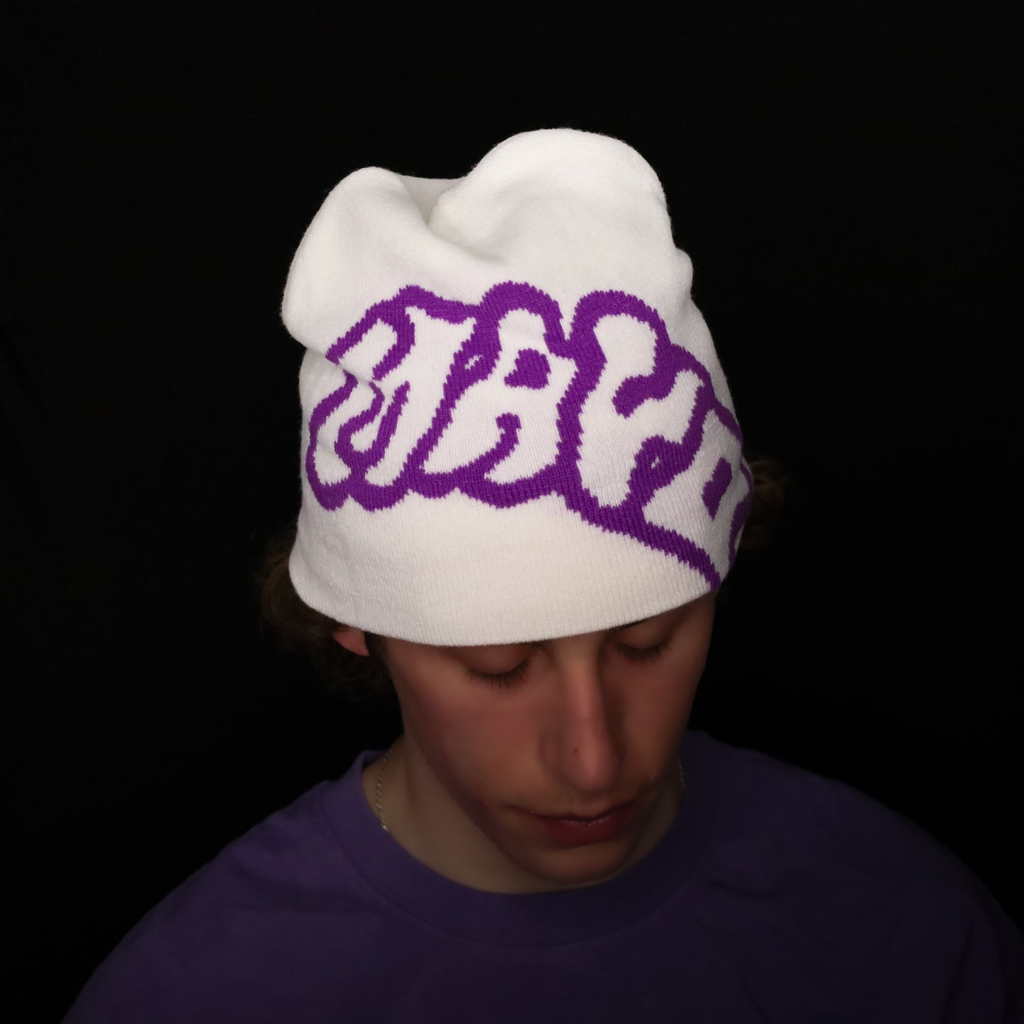 mayo.pxl beanie (purple/white)