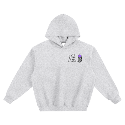 "Call Your Own Shots." Hoodie - Grey (Purple Phone)