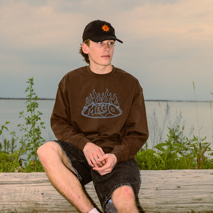 set ablaze brown long-sleeve