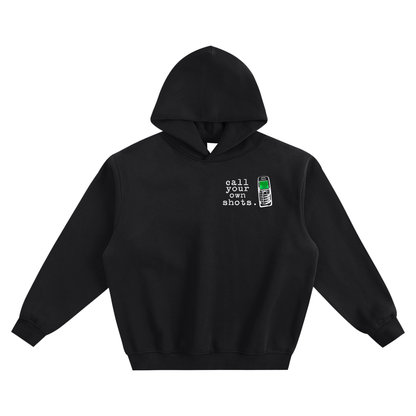 "Call Your Own Shots." Hoodie - Black (Green Phone)