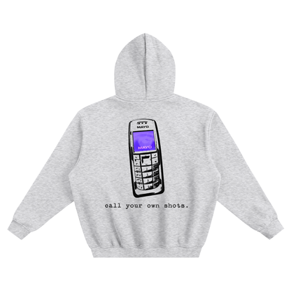 "Call Your Own Shots." Hoodie - Grey (Purple Phone)